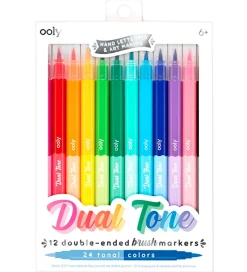 Tusher - Dual Tone - 12 Stk - Multifarve>Ooly Sale