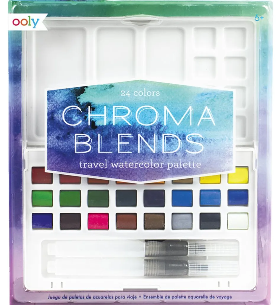 Vandfarver - 24 Stk - Chroma Blends Travel Watercolor Palet>Ooly
