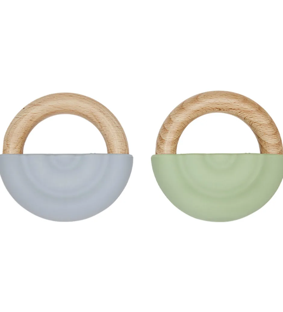 Bidering - Rainbow Teether - 2-pak - Dusty Blue/Green>OYOY Hot