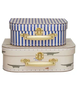 Kuffertsæt - 2 Stk. - Crocodile & Stripe - Beige>OYOY Online