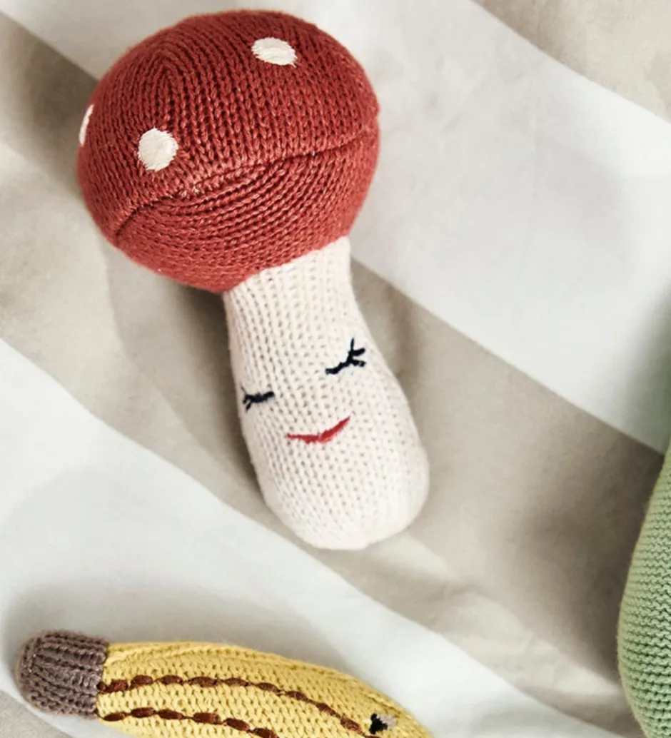 Rangle - Strik - Mushroom - Offwhite/Rød>OYOY Discount