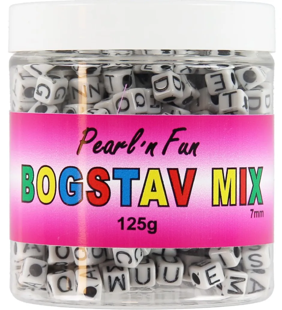 Pearl'n Fun Perler - Bogstaver - 125 gram - Sort/Hvid>Pearl N Fun Online