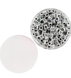 Pearl'n Fun Perler - Bogstaver - 125 gram - Sort/Hvid>Pearl N Fun Online