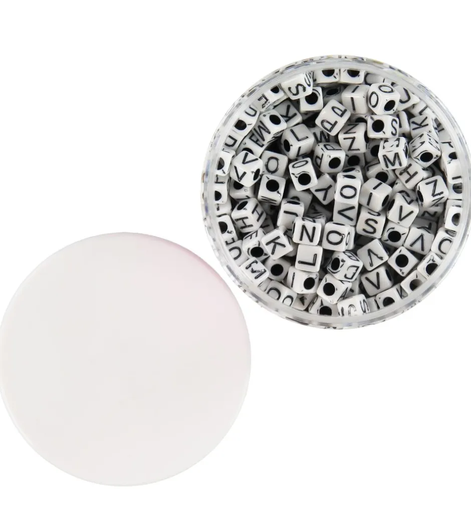Pearl'n Fun Perler - Bogstaver - 125 gram - Sort/Hvid>Pearl N Fun Online