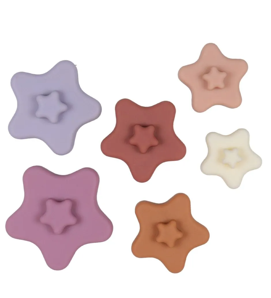 Stabletårn Stjerner - Silikone - Lilla/Rosa Mix>Petit Monkey Hot