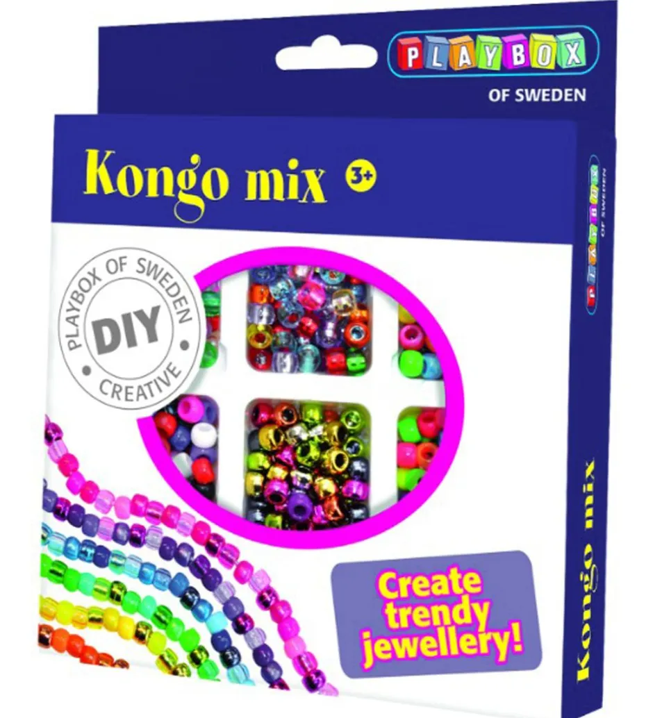 Perlesæt - 480 stk - Kongo Mix>Playbox Hot