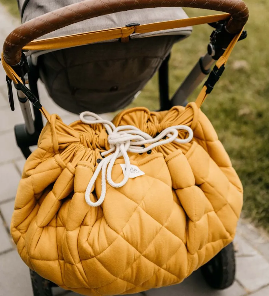 Legetøjstæppe - Ø120 - Soft Organic - Mustard Chai Tea>Play&Go Outlet