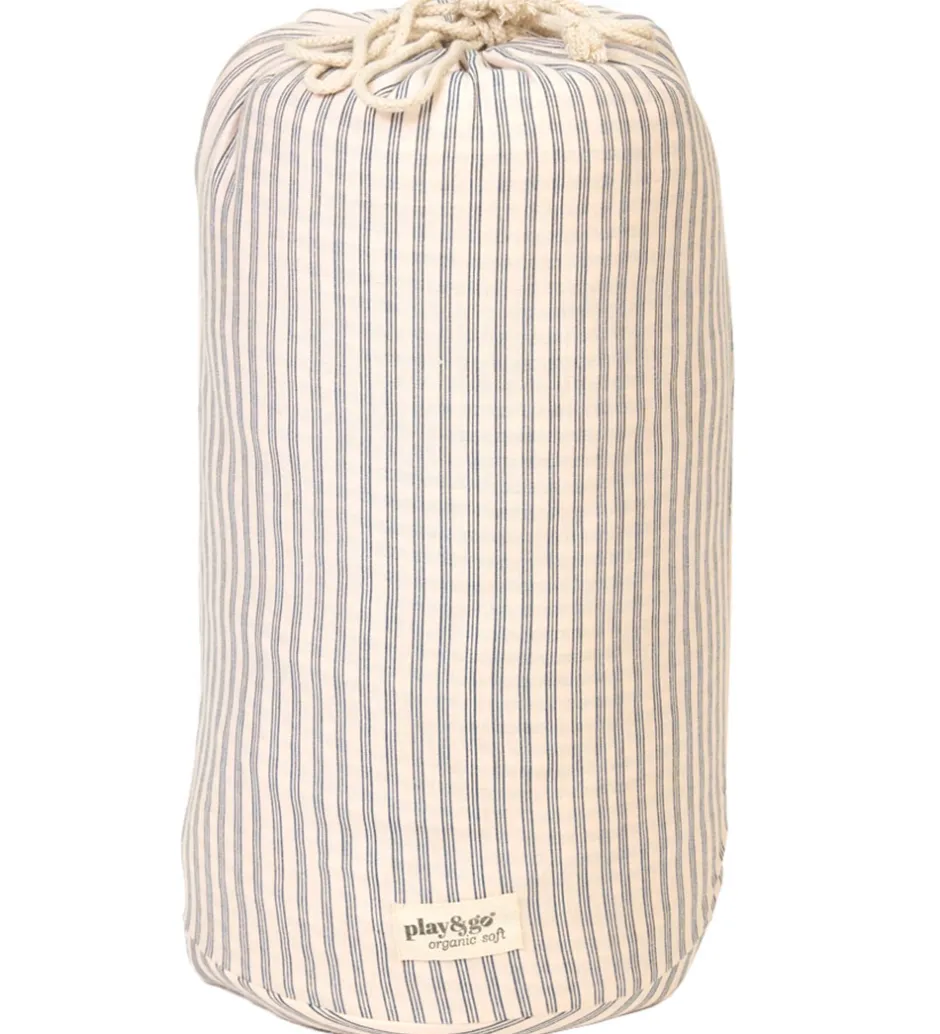 Legetøjstæppe - Ø120 cm - Soft Organic - Stripes Blue>Play&Go New
