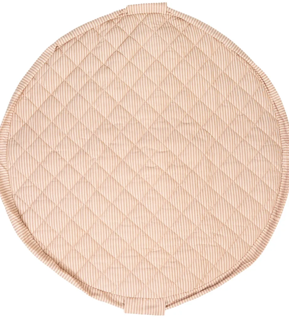 Legetøjstæppe - Ø120 cm - Soft Organic - Stripes Brown>Play&Go Best