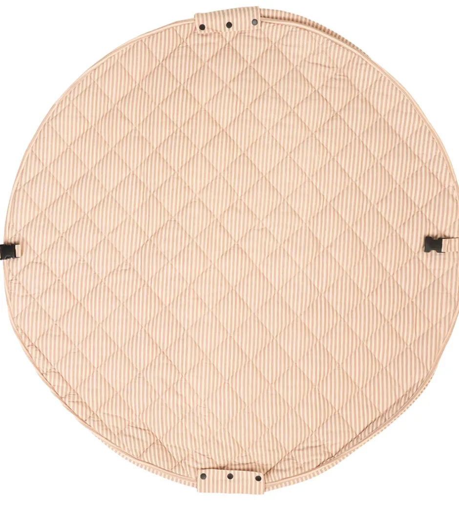 Legetøjstæppe - Ø120 cm - Soft Organic - Stripes Brown>Play&Go Best