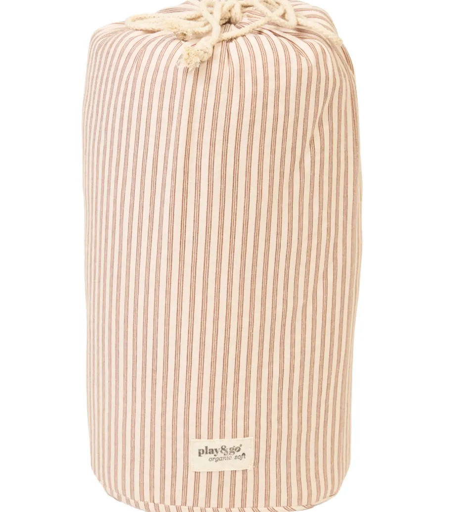 Legetøjstæppe - Ø120 cm - Soft Organic - Stripes Brown>Play&Go Best