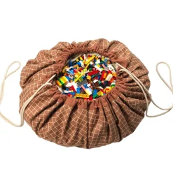 Legetæppe - Ø140 - Grid Brown><noscript><img width=