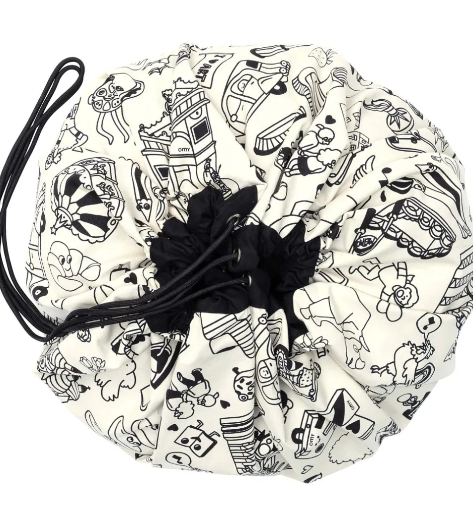 x OMY Legetøjstæppe m. Stoftuscher - Ø140 cm - Paris>Play&Go Clearance