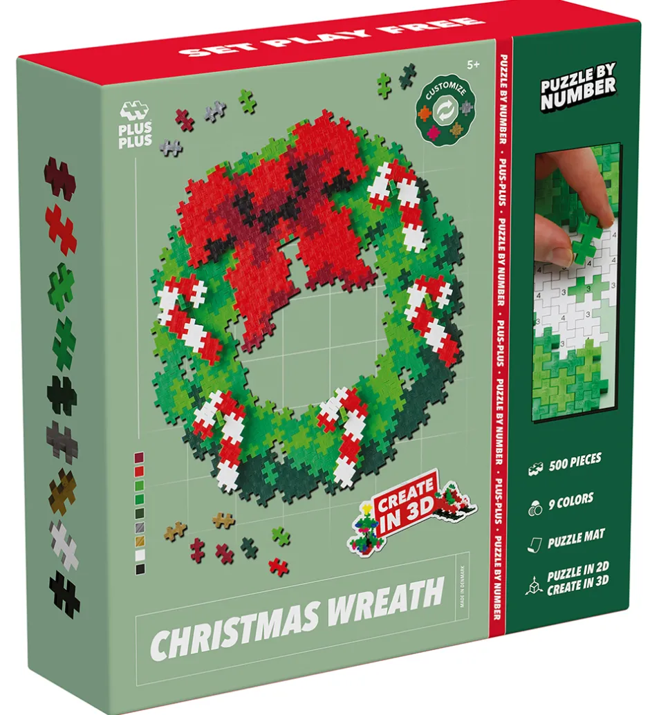 Puzzle By Number - 500 stk. - Christmas Wreath>Plus-Plus Sale