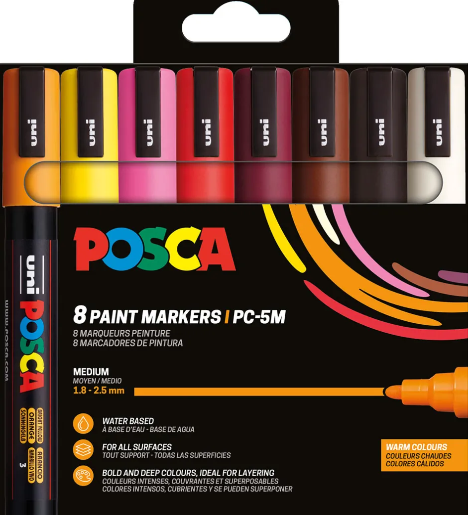 Tuscher - PC-5M - 8 stk. - Multifarvet>Posca New