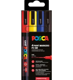 Tuscher - PC-3M - 4 stk. - Rød/Gul/Blå/Sort>Posca New