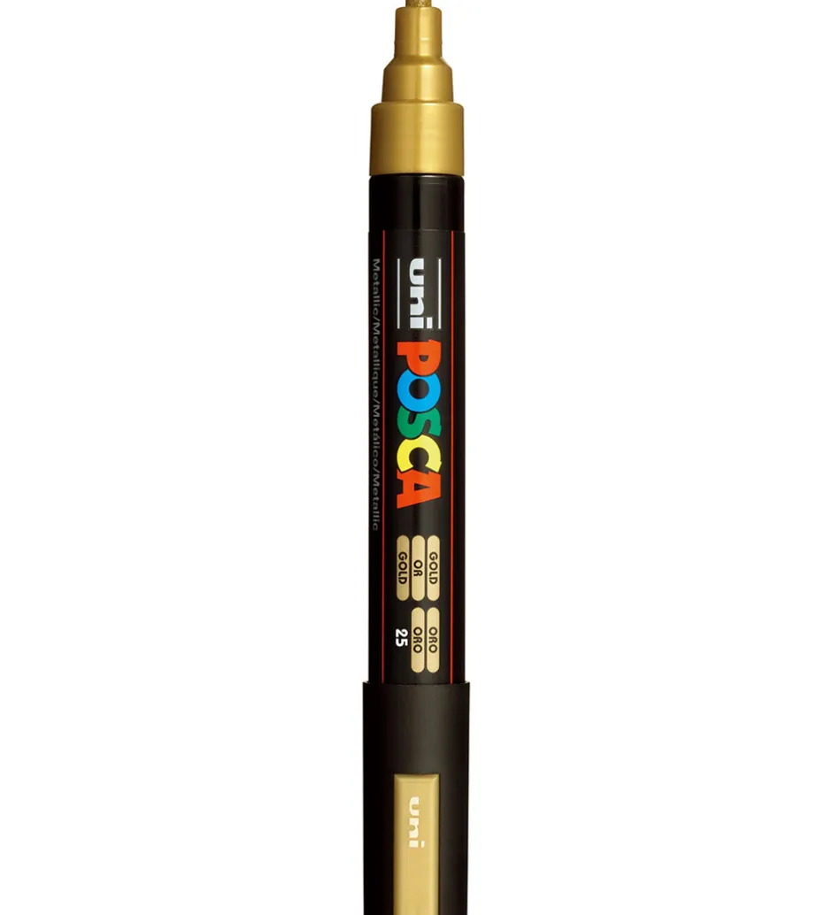 Tuscher - PC-5M - 4 stk. - Sort/Hvid/Sølv/Guld>Posca Clearance