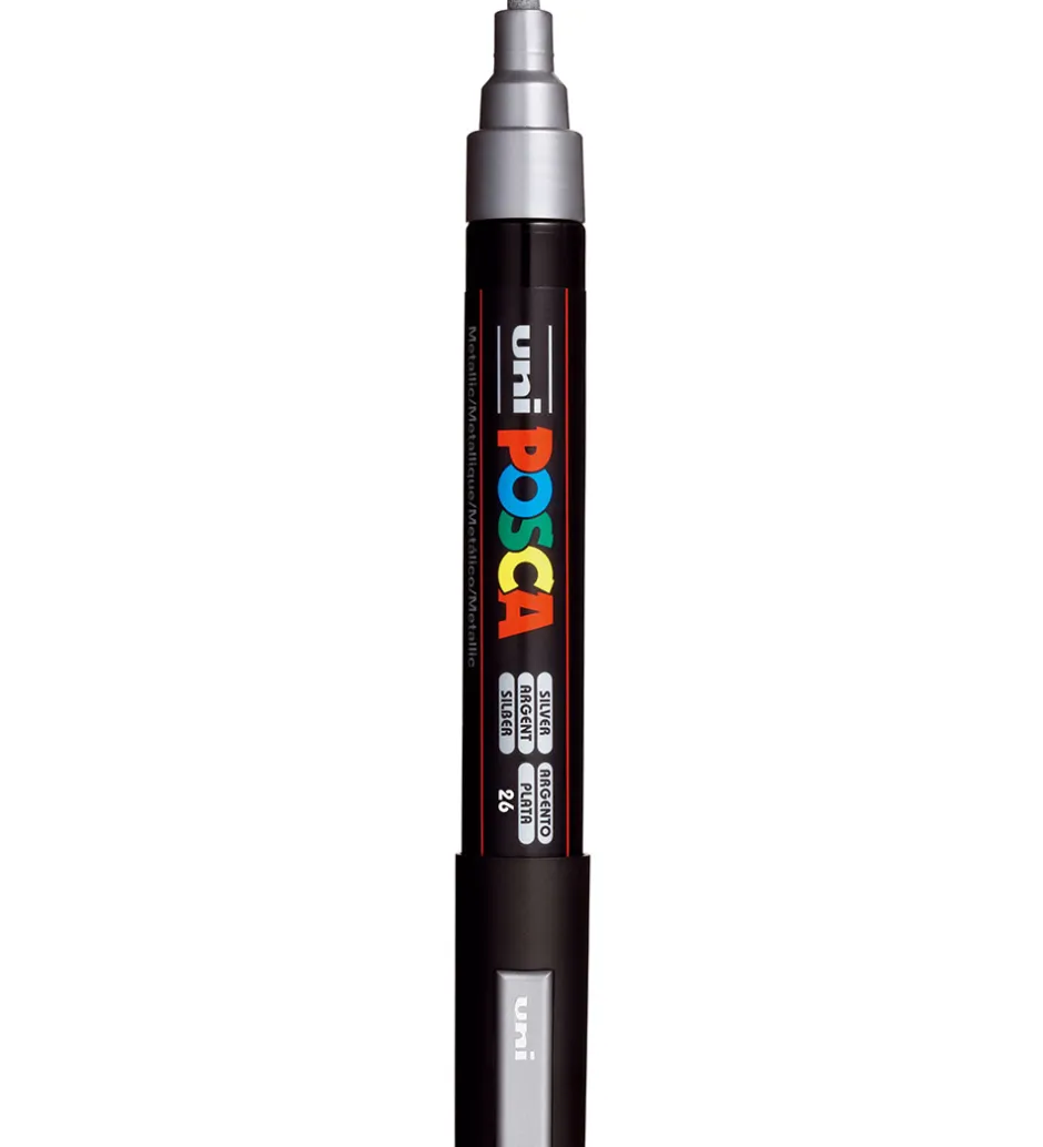 Tuscher - PC-5M - 4 stk. - Sort/Hvid/Sølv/Guld>Posca Clearance