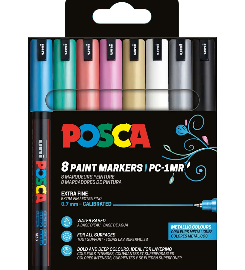 Tuscher - PC-1M - 8 stk. - Metallic Farver>Posca Outlet