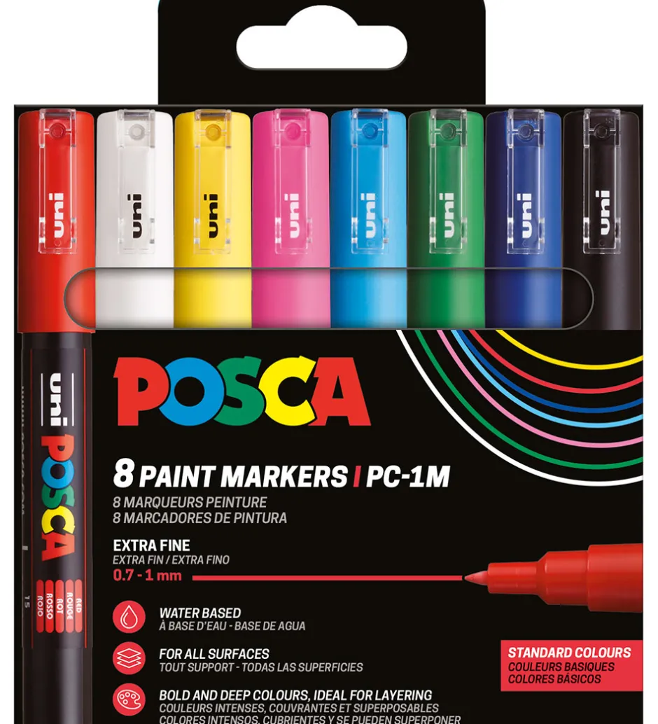 Tuscher - PC-1M - 8 stk. - Multifarvet>Posca Best
