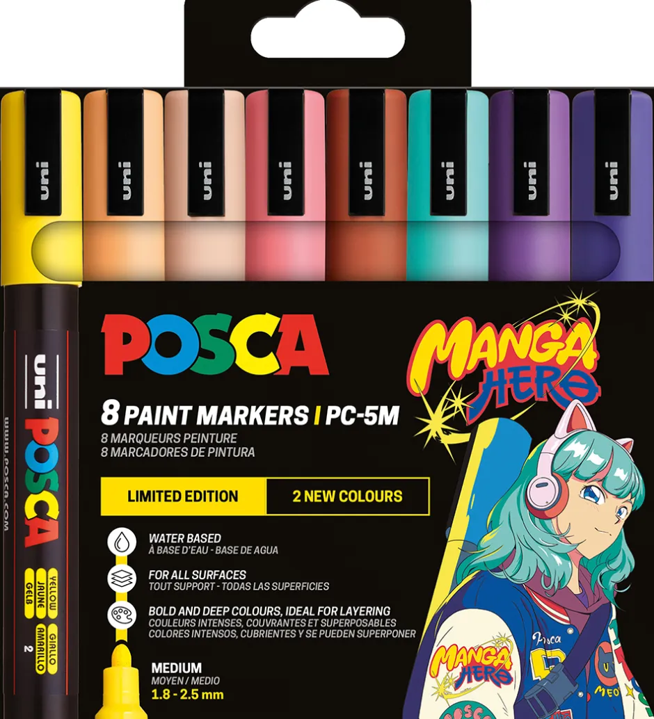 Tuscher - PC-5M - 8 stk. - Manga Hero>Posca Outlet
