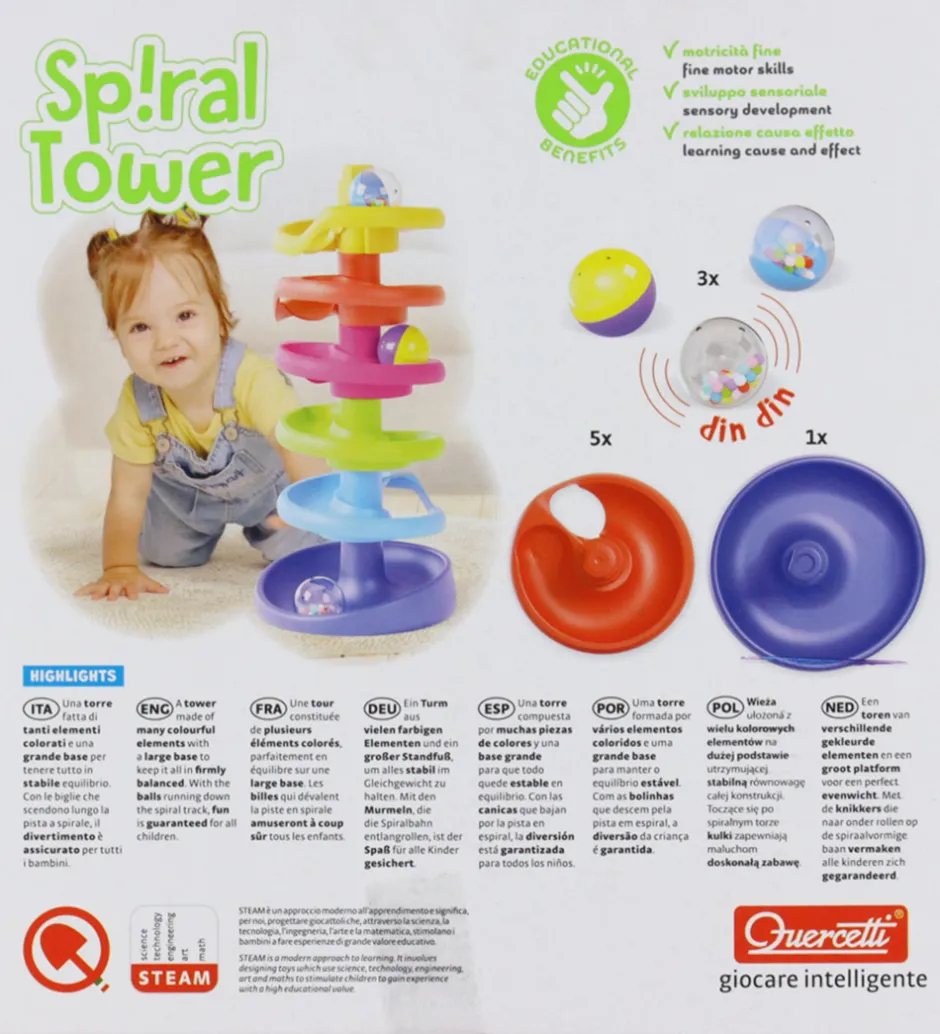 Kuglebane - Spiral Tower - 10 Dele - 6501>Quercetti Clearance