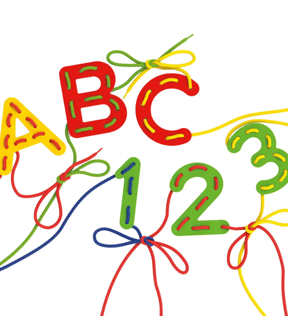Læringssæt - Lacing ABC+123 - Play Montessori - 2802>Quercetti
