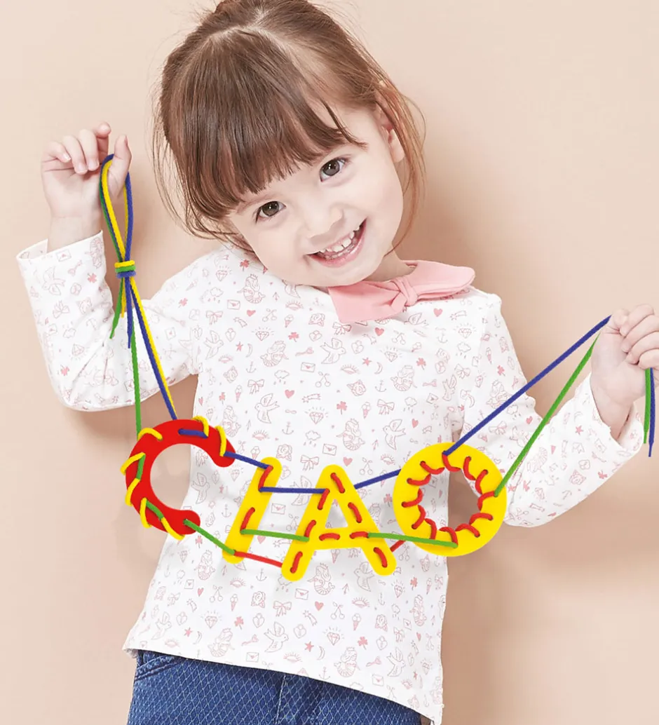 Læringssæt - Lacing ABC+123 - Play Montessori - 2802>Quercetti