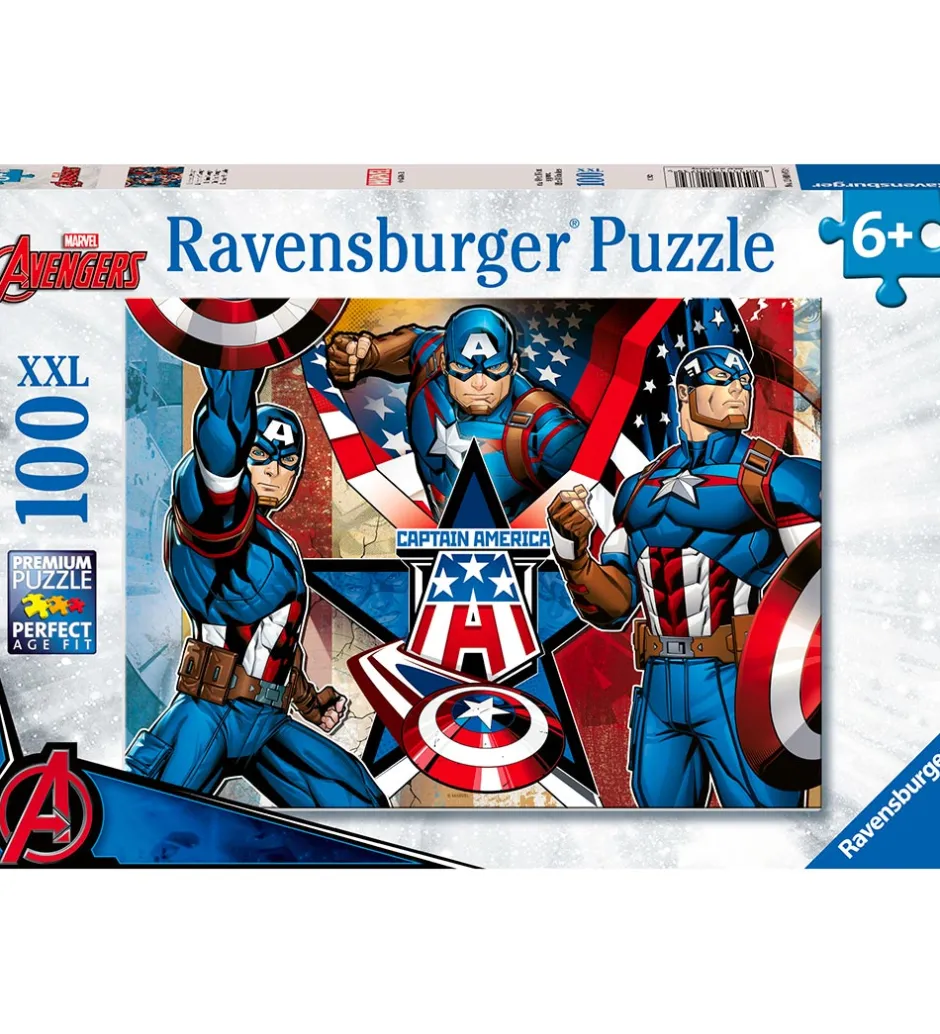 Puslespil - 100 Brikker - Marvel Captain America>Ravensburger Clearance