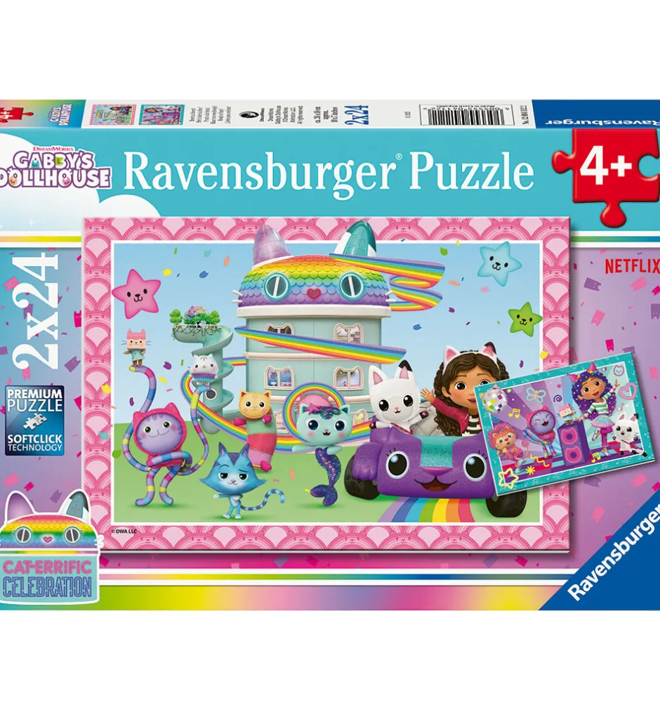Puslespil - 2x24 Brikker - Gabby's Dollhouse>Ravensburger Clearance