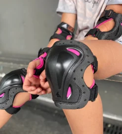 Beskyttelsessæt - Skate Gear Jr - Sort m. Pink><noscript><img width=
