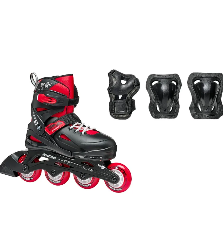 Rulleskøjtesæt - Fury Combo - Sort/Rød - Inliner>Rollerblade Sale