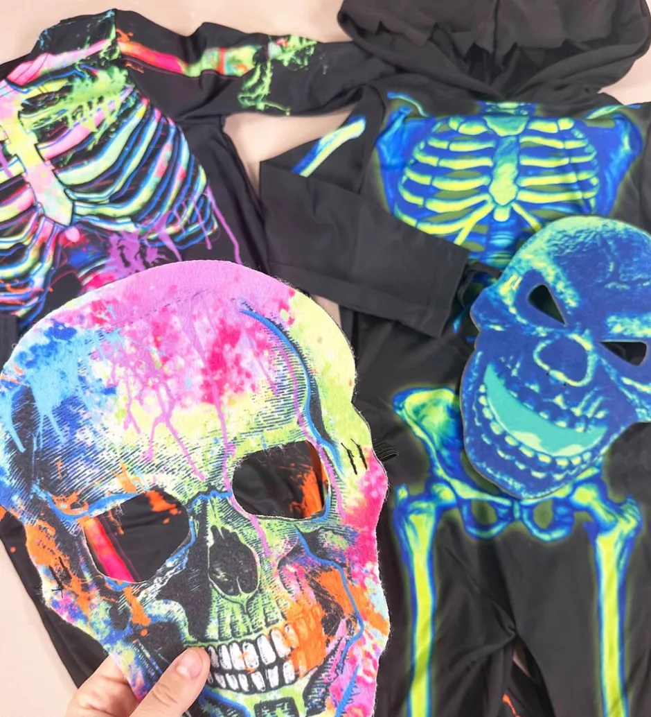 Udklædning - Bonesky Graffiti Skeleton>Rubies Online