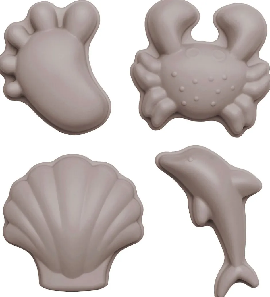 Sandforme - 4 stk - Silikone - 6,5-10,5 cm - Grå>Scrunch Hot