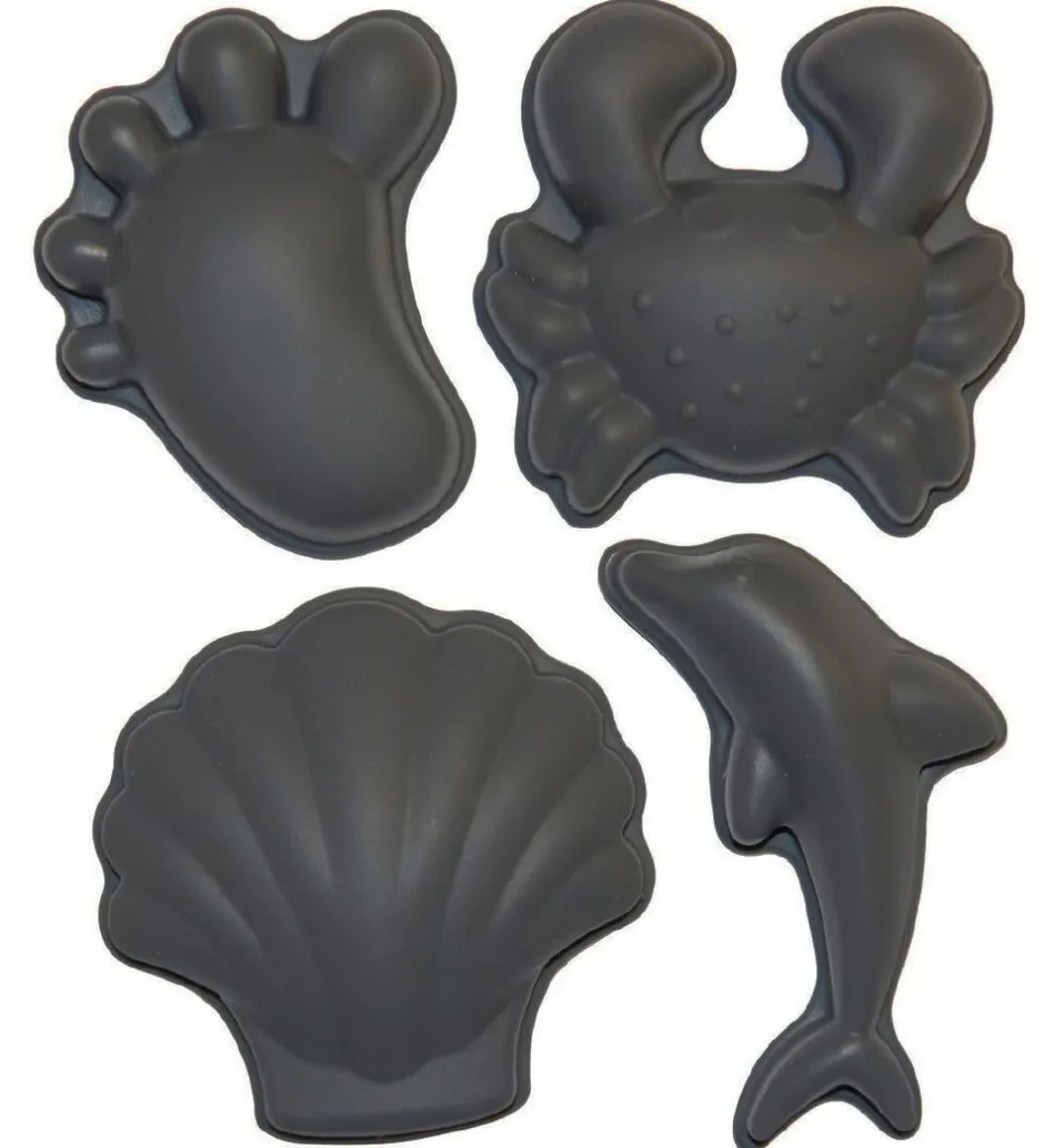 Sandforme - 4 stk - Silikone - 6,5-10,5 cm - Mørkegrå>Scrunch Sale