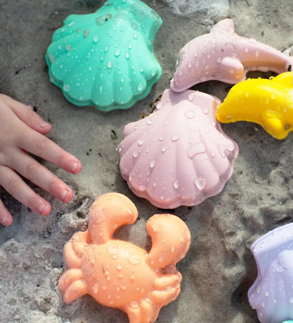 Sandforme - 4 stk - Silikone - 6,5-10,5 cm - Blå>Scrunch