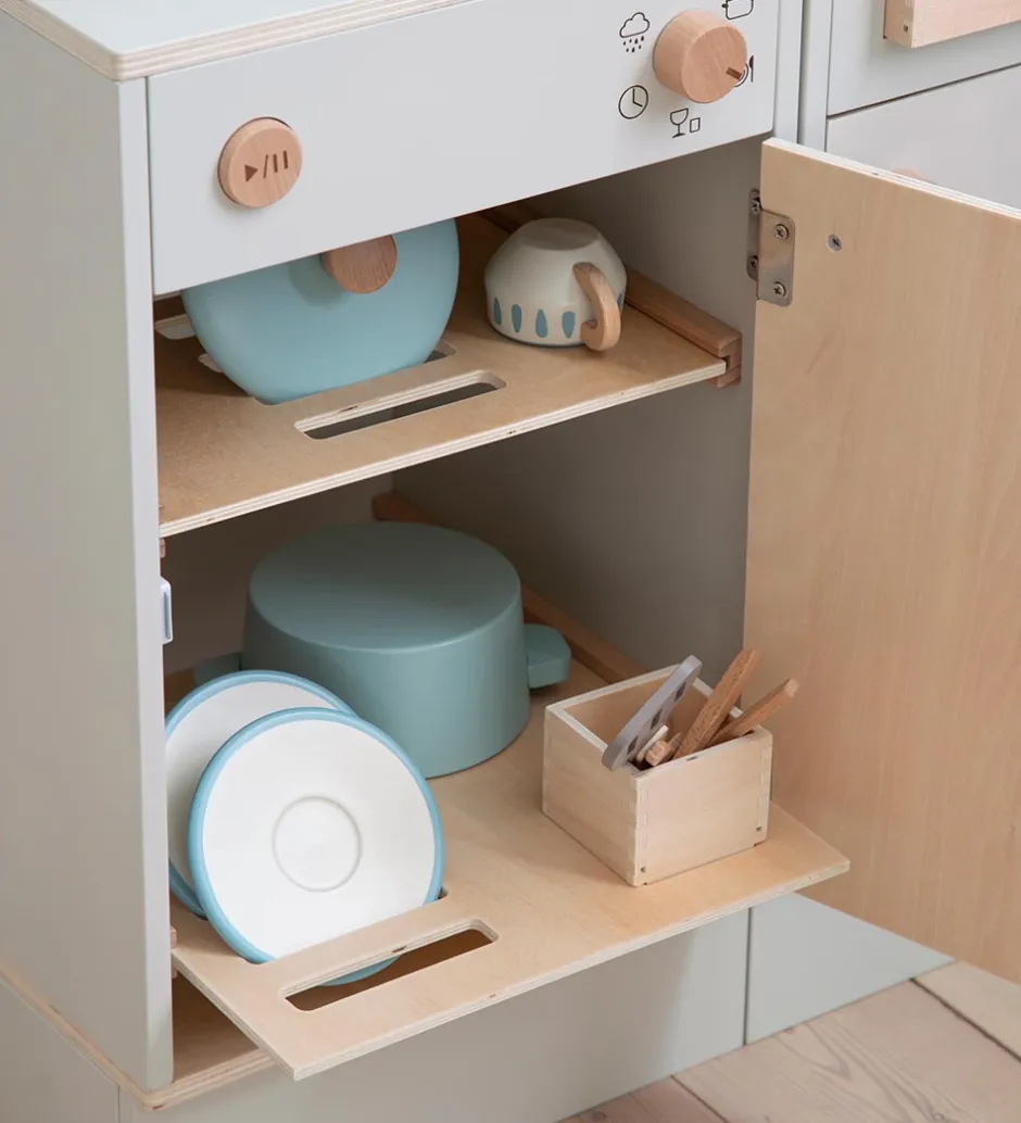 Legekøkken - Opvaskemaskine - Træ - Seabreeze Beige>Sebra Discount