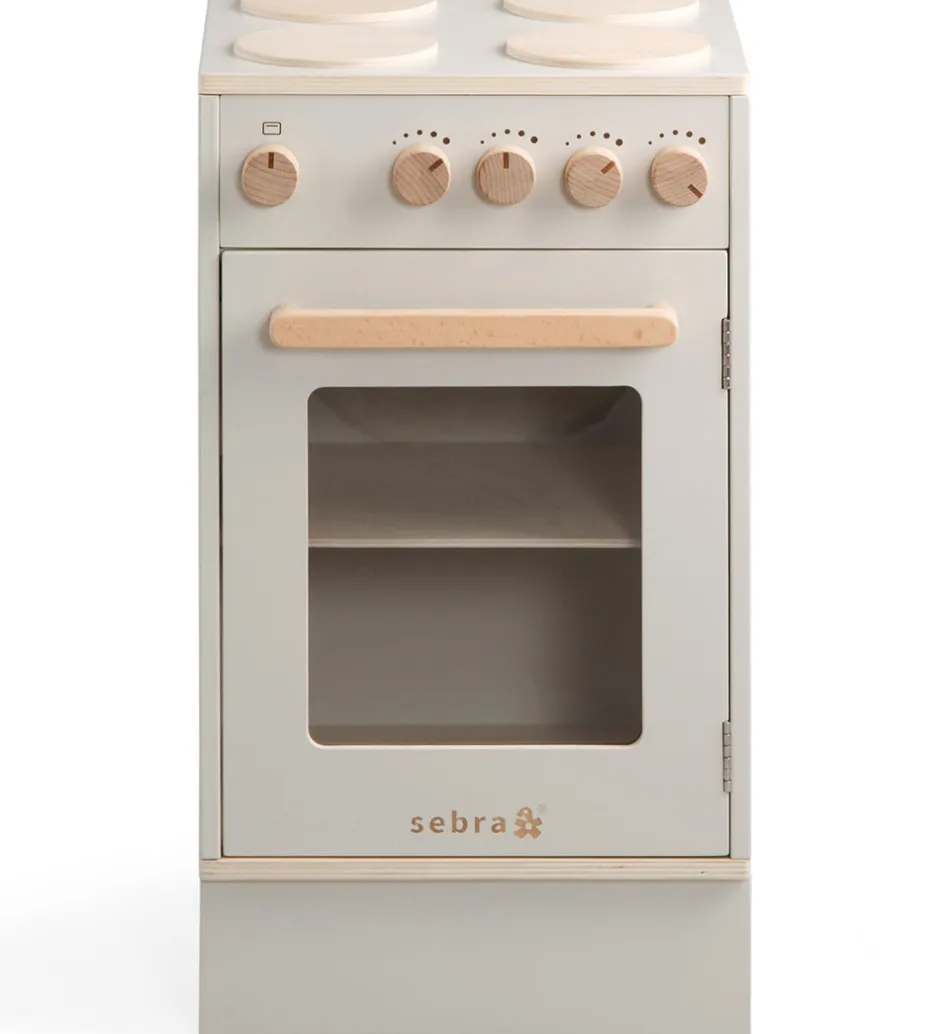 Legekøkken - Ovn & Komfur - Træ - Seabreeze Beige>Sebra