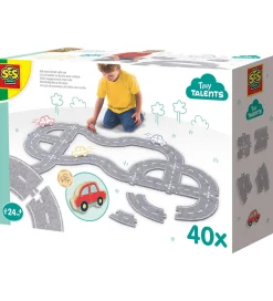 Kreasæt - Filt Vejbane m. Bil - 40 dele>SES Creative Sale