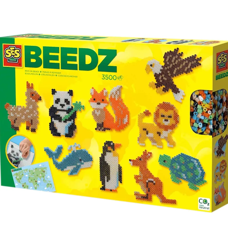 Perler - Strygeperler - 3500 stk - Verdens Dyr>SES Creative Clearance