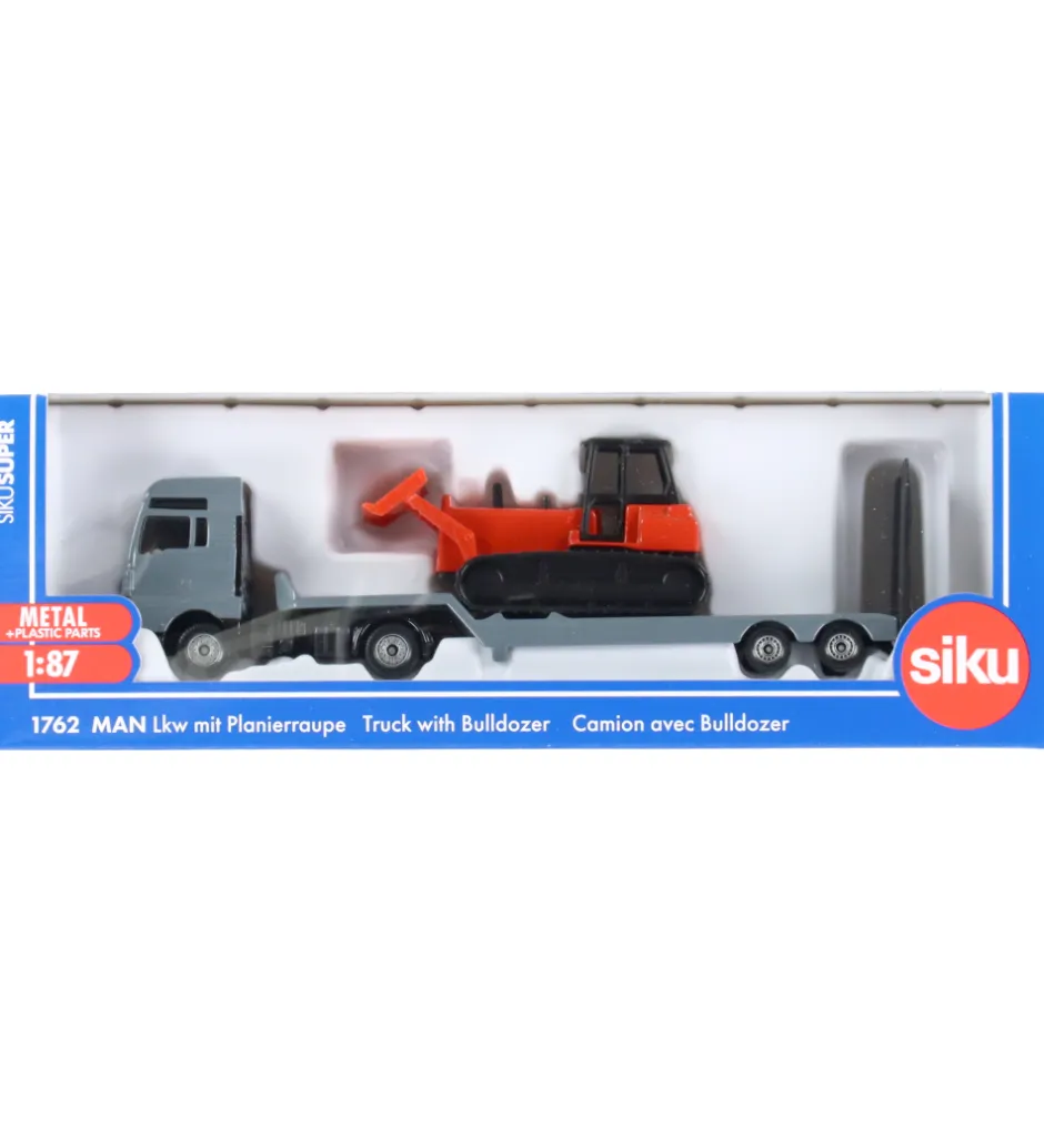 Lastbil - MAN Truck m. Bulldozer - 1:87 - 1762>Siku Outlet