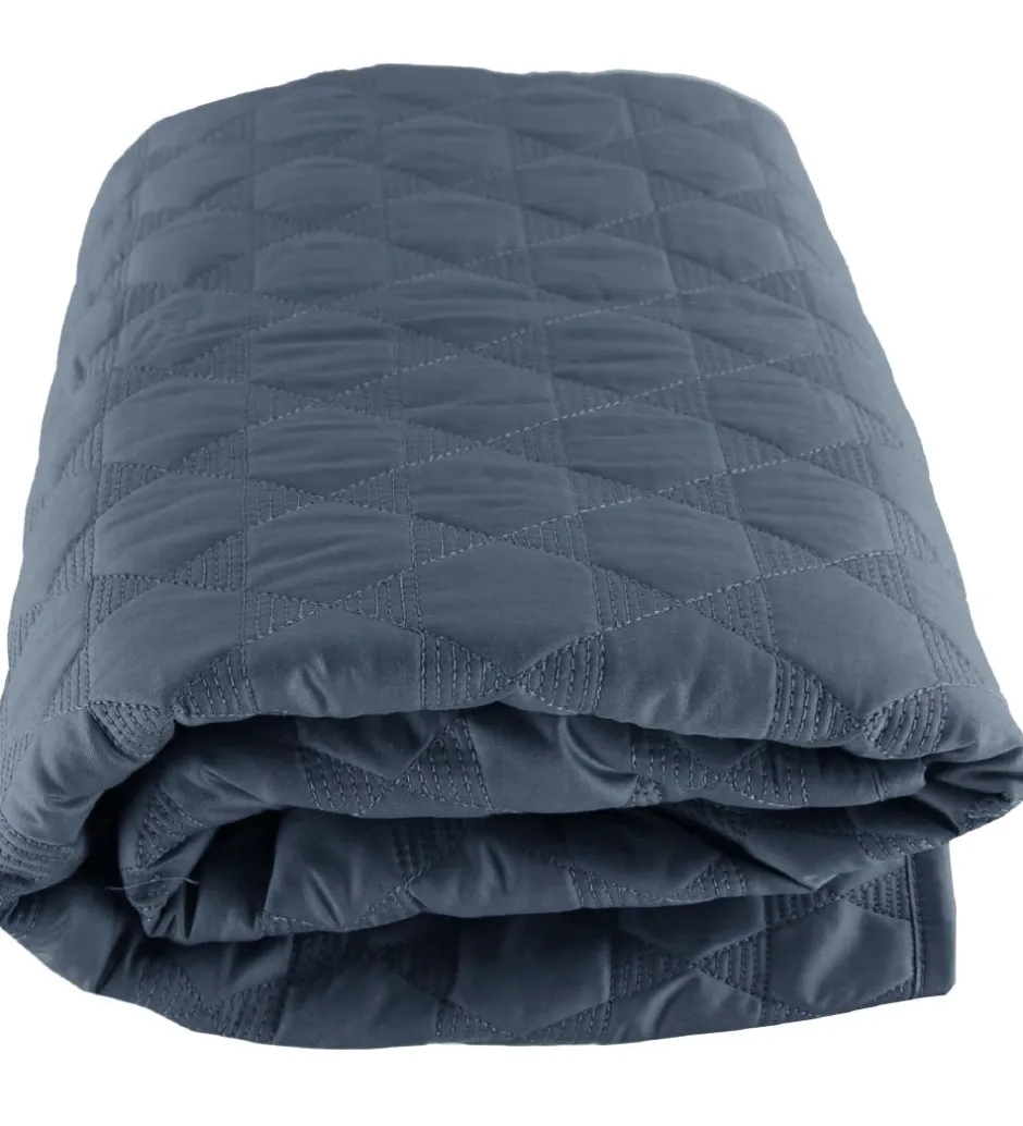 Legetæppe - 100x100 - Quiltet Stålblå m. Stjerner>Smallstuff Clearance