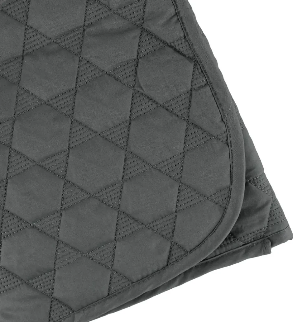 Legetæppe - 100x100 - Quiltet Koksgrå m. Stjerner>Smallstuff Online