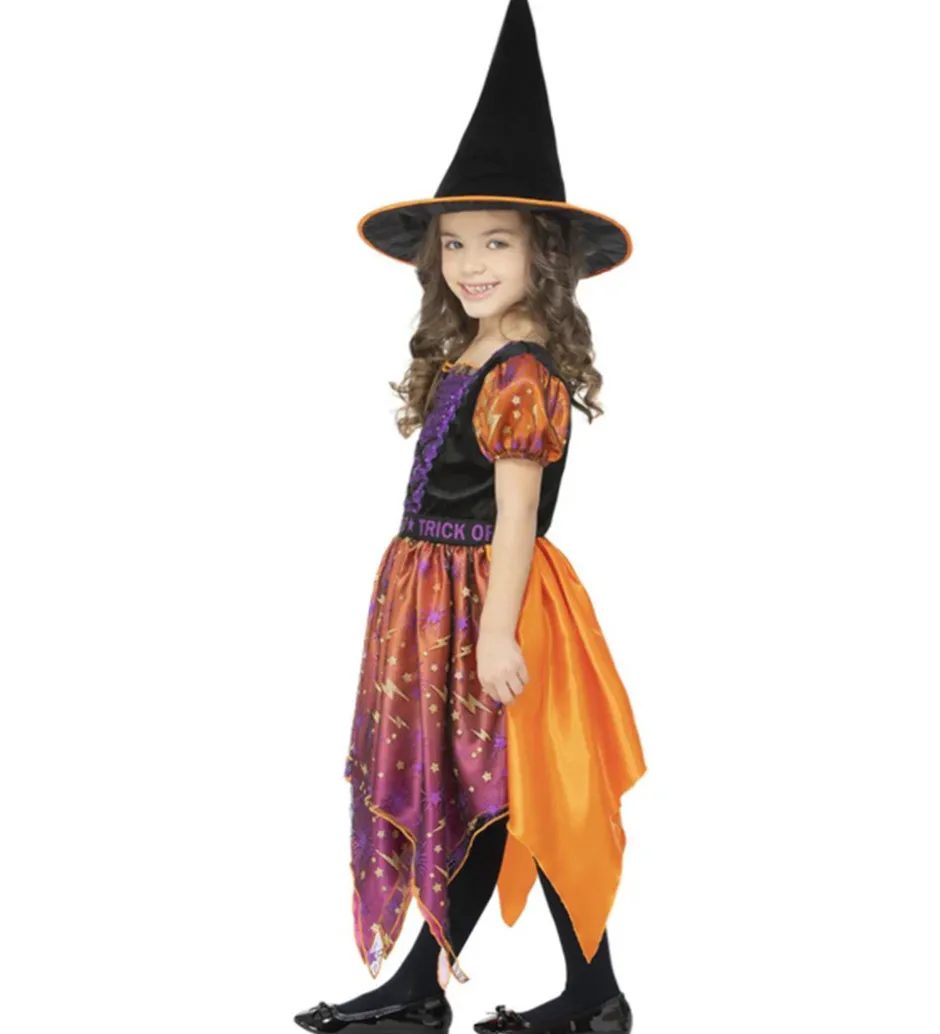 Udklædning - Moon & Stars Witch - Lilla/Orange>Smiffys