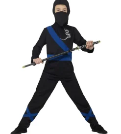 Udklædning - Ninja Assassin - Sort/Blå>Smiffys