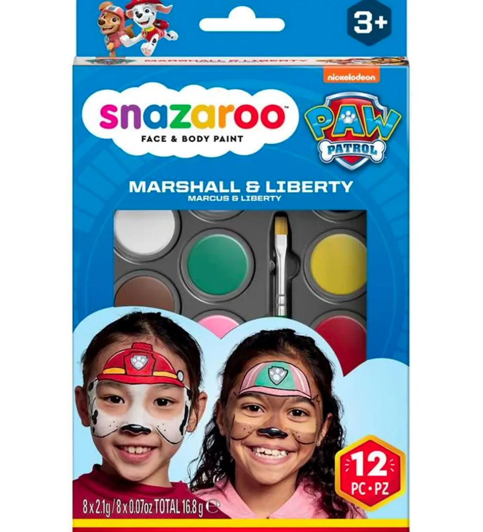Ansigtsmaling - 8 Farver - Paw Patrol Marshall & Libert>Snazaroo