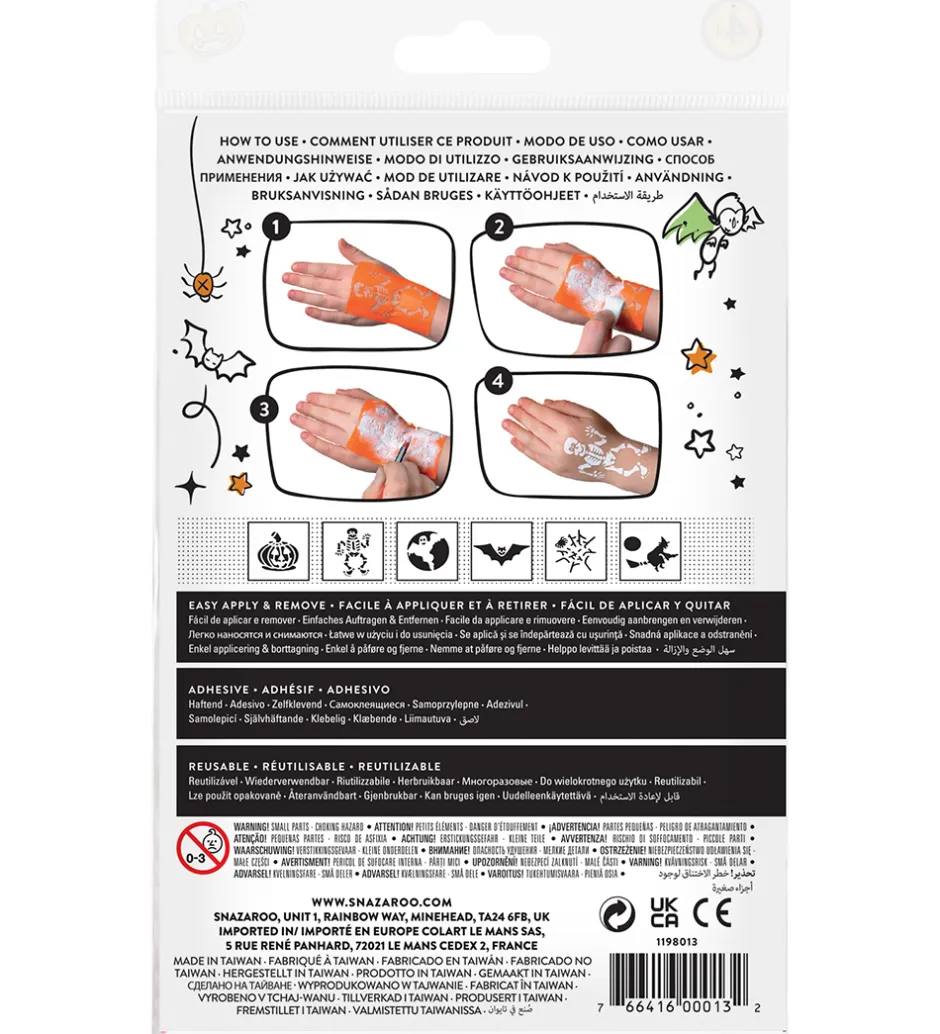 SKabeloner Til Tatoveringer - 6 stk - Halloween>Snazaroo Clearance