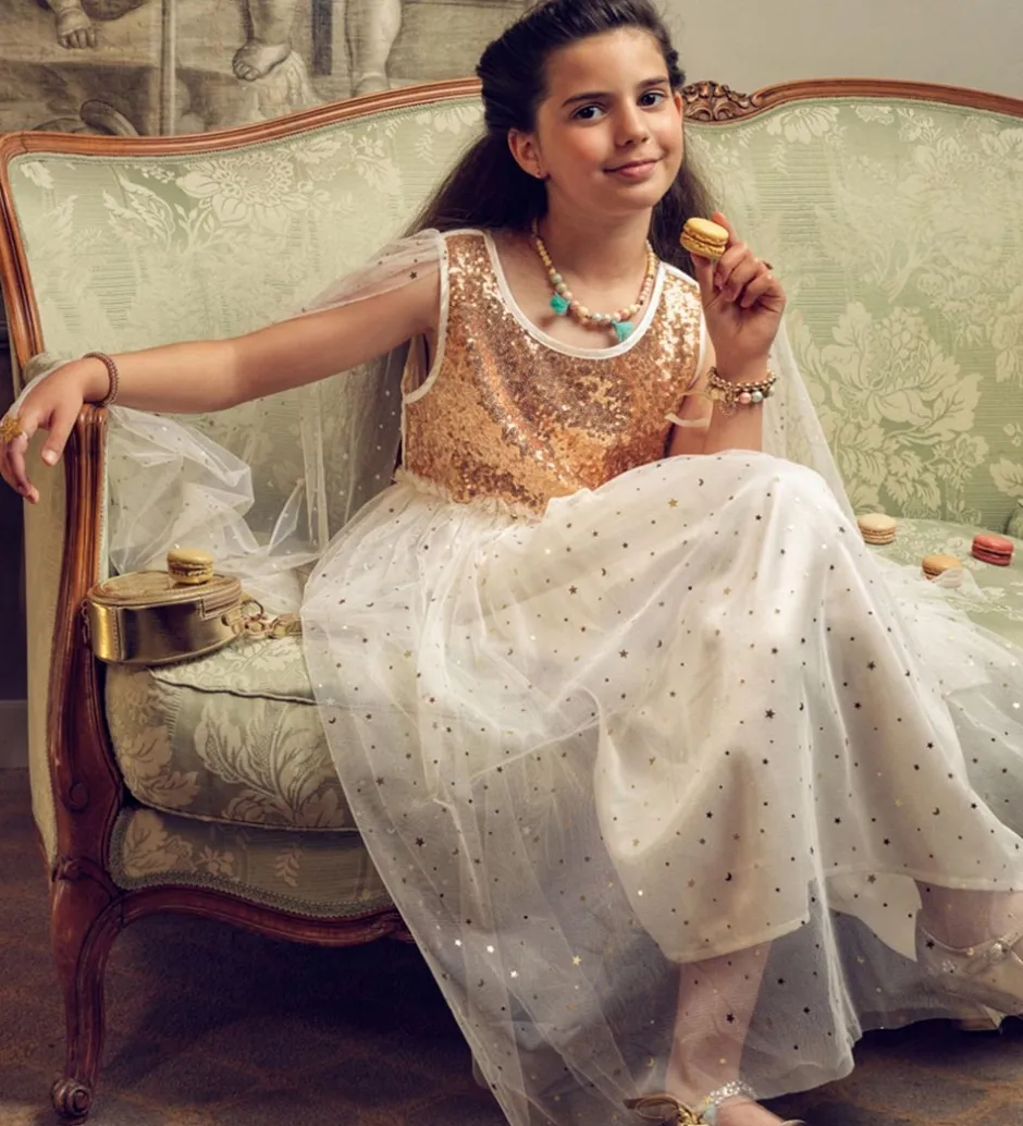 Udklædning - Prinsesse - Dorianne - Hvid/Guld>Souza Online
