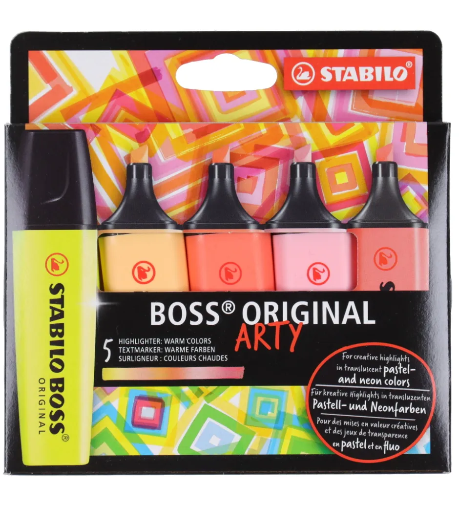 Overstregningstuscher - Boss - 5 Stk - Warm Colors - Mul>Stabilo Clearance