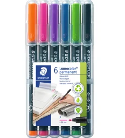 Tuscher - 6 stk. - Lumocolor Perm - 0,6 mm>Staedtler